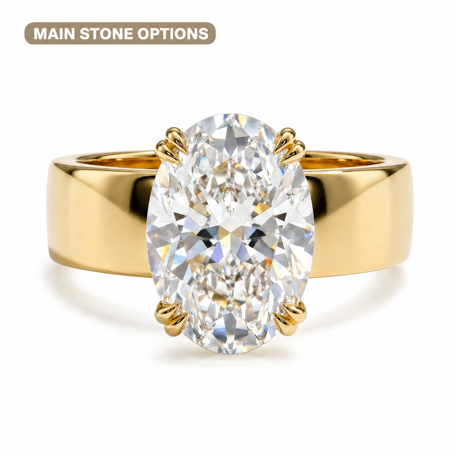 Oval 4.5ct Gold-Vermeil Moissanite Ring