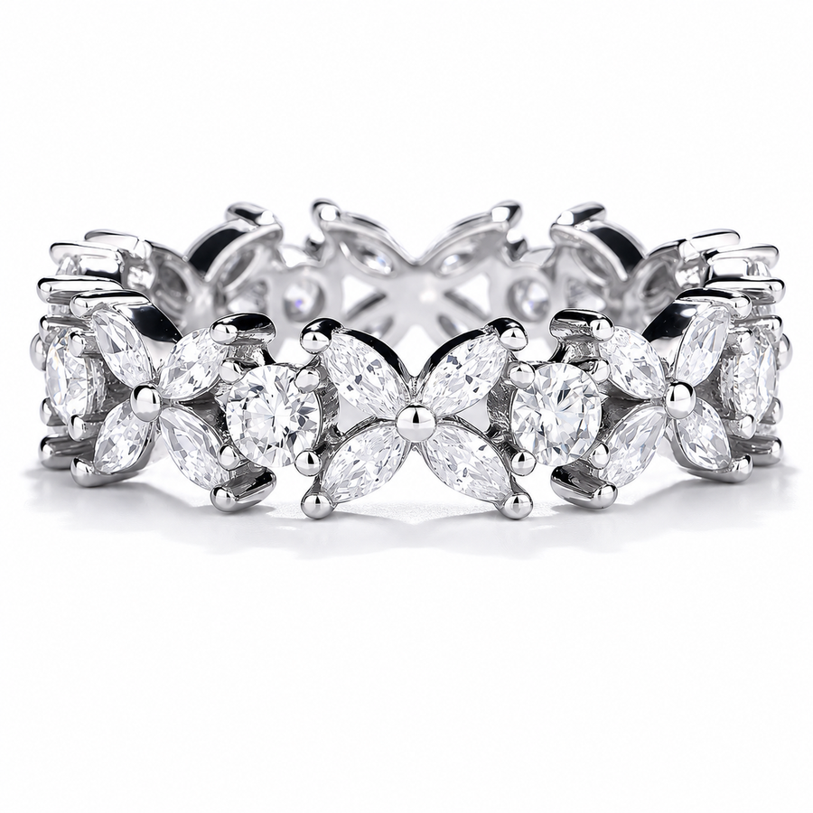 Four-Leaf Clover Moissanite Ring