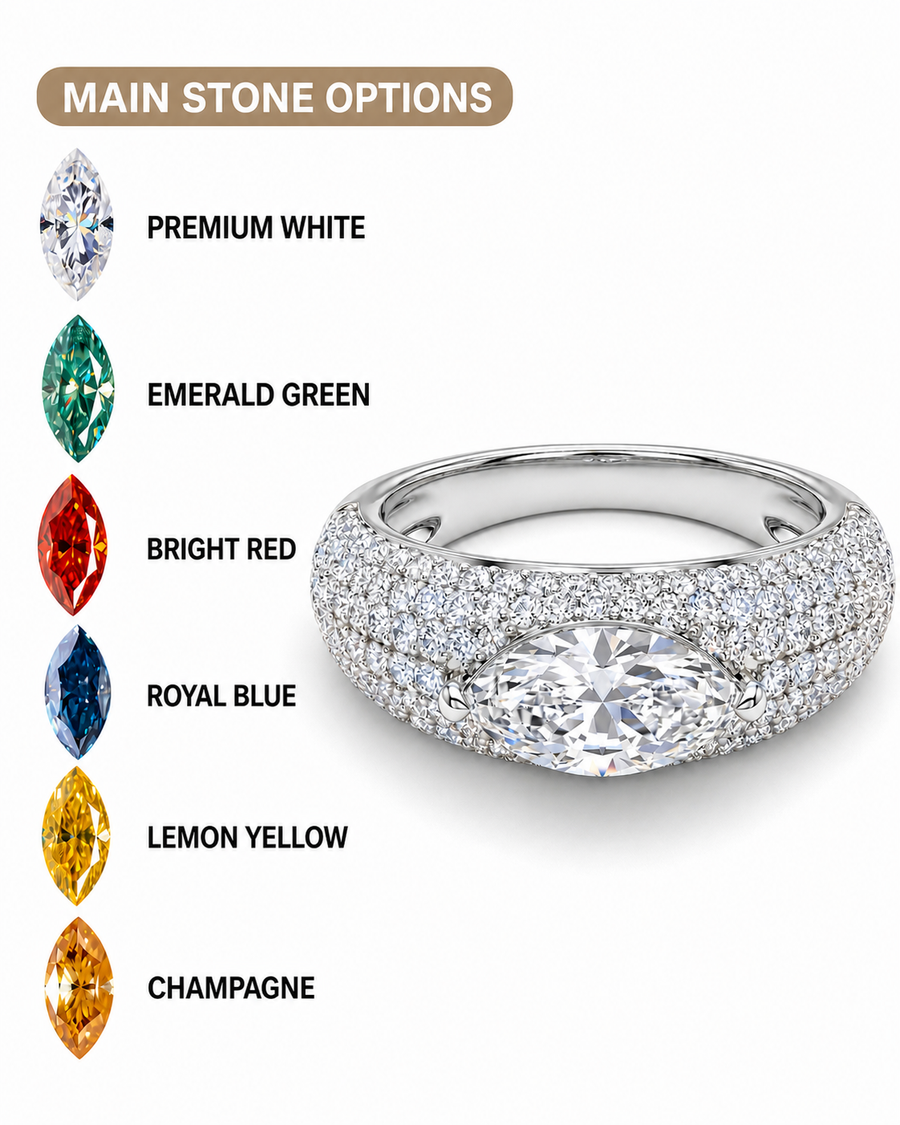 Marquise 1ct Moissanite Ring